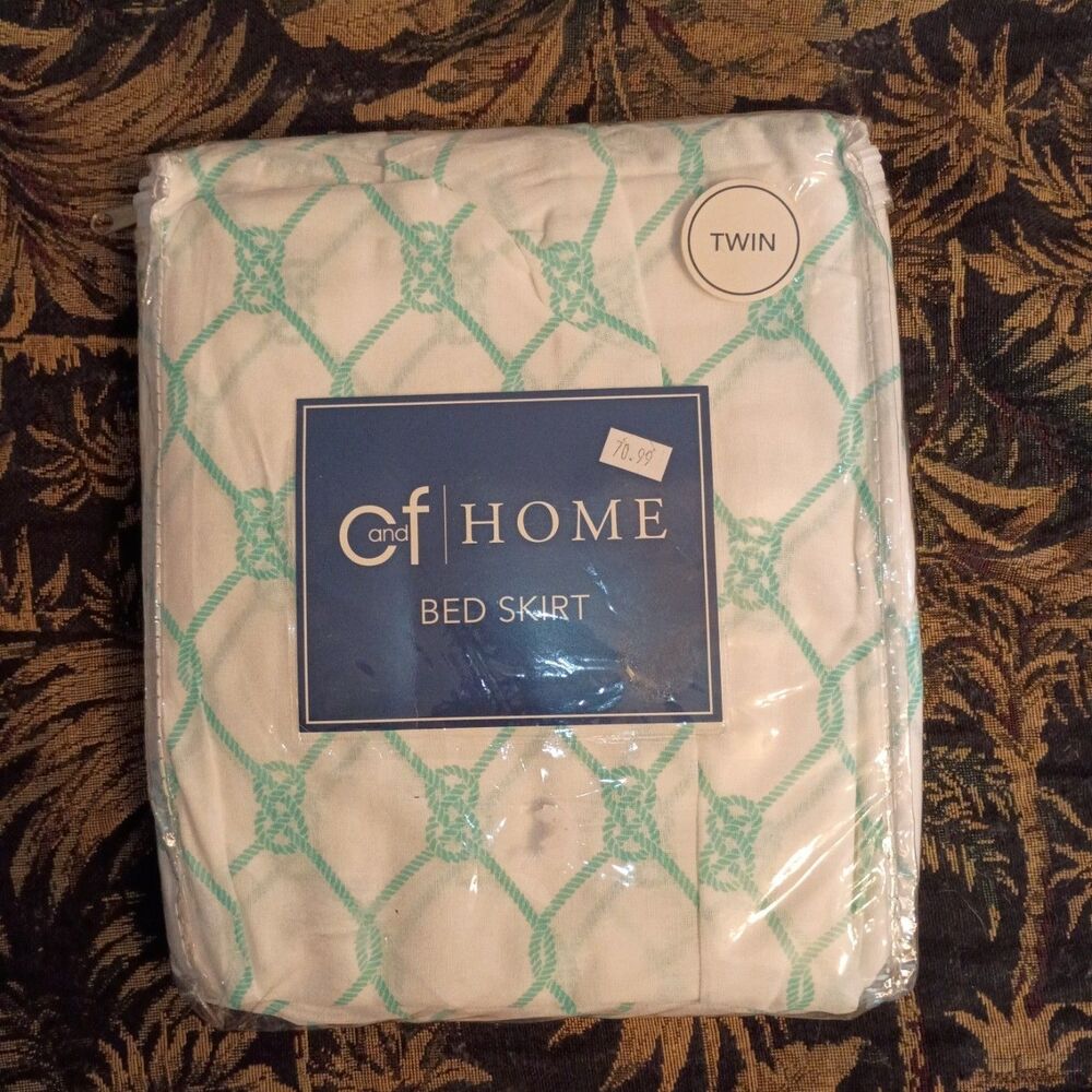 New in Box Twin Bed Skirt C&F Maritime Menagerie Dust Ruffle